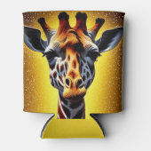 Mooie Giraffe met een gouden glitter Blikjeskoeler (Voorkant)