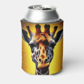 Mooie Giraffe met een gouden glitter Blikjeskoeler (Blikje Achterkant)
