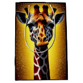 Mooie Giraffe met een gouden glitter Medium Cadeauzakje (Voorkant)