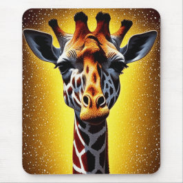 Mooie Giraffe met een gouden glitter Muismat
