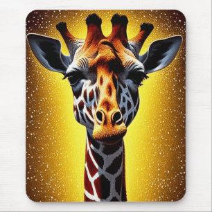 Mooie Giraffe met een gouden glitter Muismat