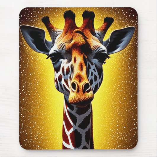 Mooie Giraffe met een gouden glitter Muismat (Voorkant)