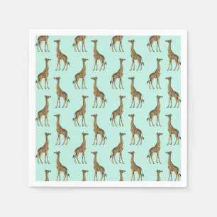 Mooie Giraffe Mint en Goud Servet