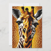 Mooie Giraffe op een Glitter Gold-achtergrond Bedankkaart (Voorkant)