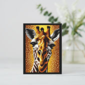 Mooie Giraffe op een Glitter Gold-achtergrond Feestdagenkaart (Staand voorkant)