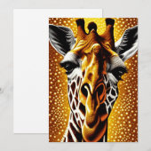Mooie Giraffe op een Glitter Gold-achtergrond Feestdagenkaart (Voorkant / Achterkant)