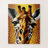 Mooie Giraffe op een Glitter Gold-achtergrond Legpuzzel (Verticaal)