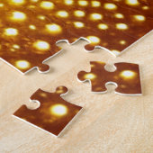 Mooie Giraffe op een Glitter Gold-achtergrond Legpuzzel (Zijkant)