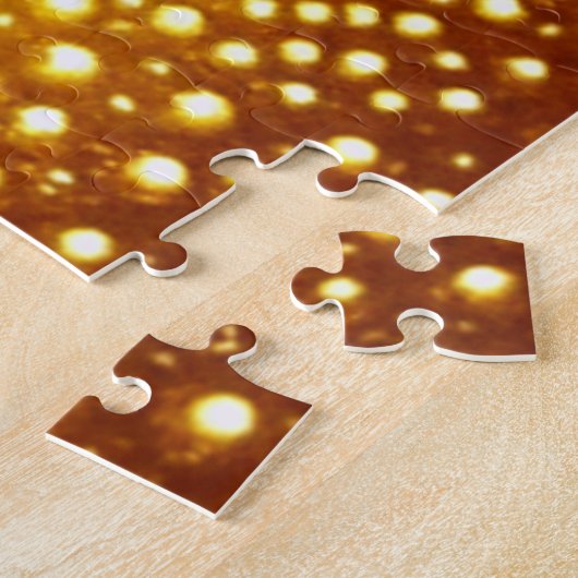 Mooie Giraffe op een Glitter Gold-achtergrond Legpuzzel (Zijkant)