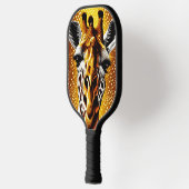 Mooie Giraffe op een Glitter Gold-achtergrond Pickleball Paddle (Links)