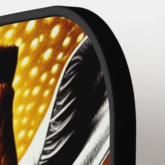 Mooie Giraffe op een Glitter Gold-achtergrond Pickleball Paddle (Links Detail)