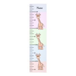 Mooie Giraffe Pastel Groeimeter Voeg naam van kind Foto Afdruk