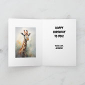 Mooie Giraffe Portret Verjaardag Kaart (Binnen)