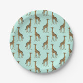 Mooie Giraffe Print Mint en Gold Papieren Bordje (Voorkant)