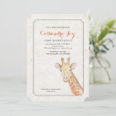 Mooie Giraffe uitnodiging (Staand voorkant)