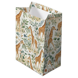 Mooie Giraffe Watercolor Patroon Medium Cadeauzakje