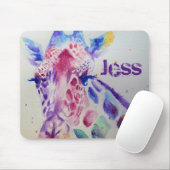 Mooie Giraffe Waterverfschildering Muismat bloem (Met muis)