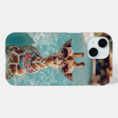 Mooie Giraffe Zwembad iPhone Hoesje (Achterkant (horizontaal))