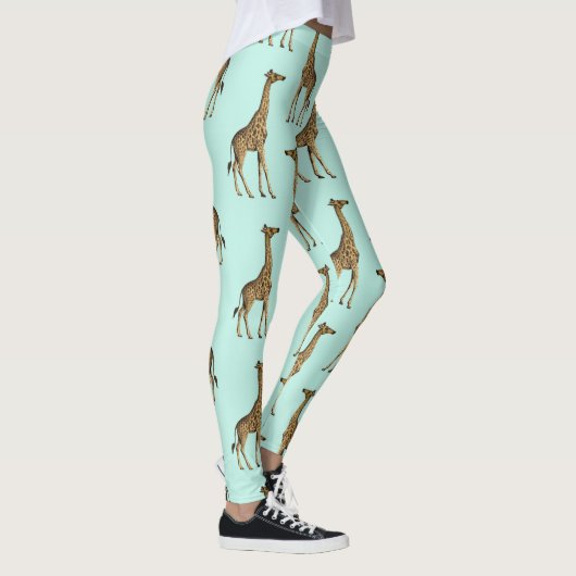 Mooie Giraffes blauw en goud Leggings (Rechts)