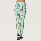 Mooie Giraffes blauw en goud Leggings (Achterkant)