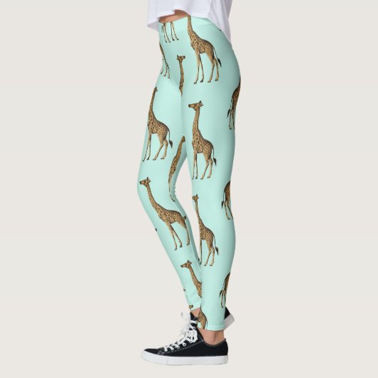 Mooie Giraffes blauw en goud Leggings (Links)