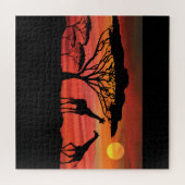 Mooie Giraffes in een Serengeti Sunset Legpuzzel (Horizontaal)