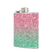 Mooie, girale trendypink groene faux glitter heupfles (Links)