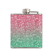 Mooie, girale trendypink groene faux glitter heupfles (Achterkant)
