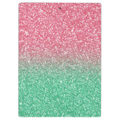Mooie, girale trendypink groene faux glitter klembord (Achterkant)