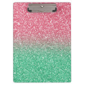 Mooie, girale trendypink groene faux glitter klembord (Voorkant)