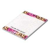 Mooie Girly Pink Cream Gold Luipaard Print Notitieblok (Linkerzijde)
