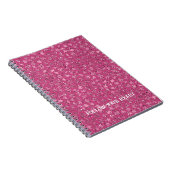 Mooie Girly Pink Glitter Glitzy Luipaard Print Notitieboek (Rechterzijde)