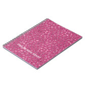 Mooie Girly Pink Glitter Glitzy Luipaard Print Notitieboek (Linkerzijde)