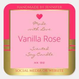 Mooie Girly Product Verpakking Label Roze en Goud