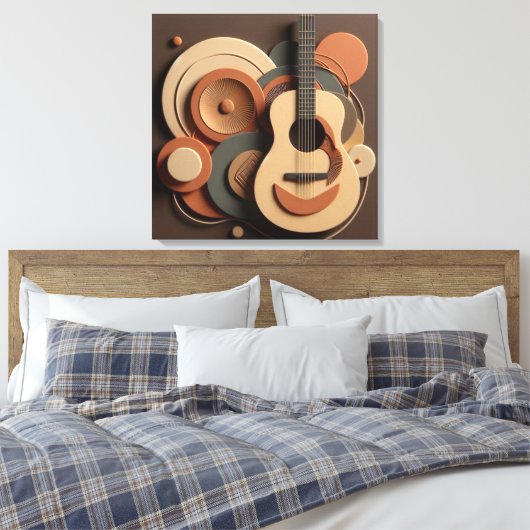 Mooie gitaar canvas afdruk (Insitu (Slaapkamer))