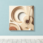 Mooie gitaar canvas afdruk (Insitu (Houten vloer))