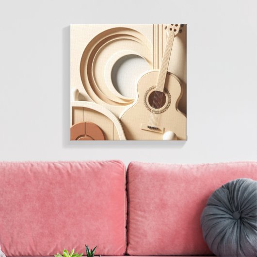 Mooie gitaar canvas afdruk (Insitu (Woonkamer))