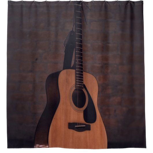 Mooie gitaar douchegordijn (Voorkant)