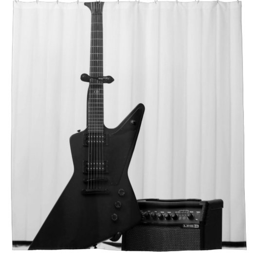 Mooie gitaar douchegordijn (Voorkant)