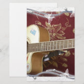 Mooie gitaar met een Afrikaans motief Briefpapier (Voorkant / Achterkant)