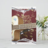 Mooie gitaar met een Afrikaans motief Briefpapier (Staand voorkant)