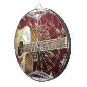 Mooie  gitaar met een Afrikaans motief Dartbord (Voorkant Rechts)