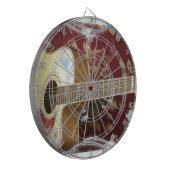 Mooie  gitaar met een Afrikaans motief Dartbord (Voorkant Links)