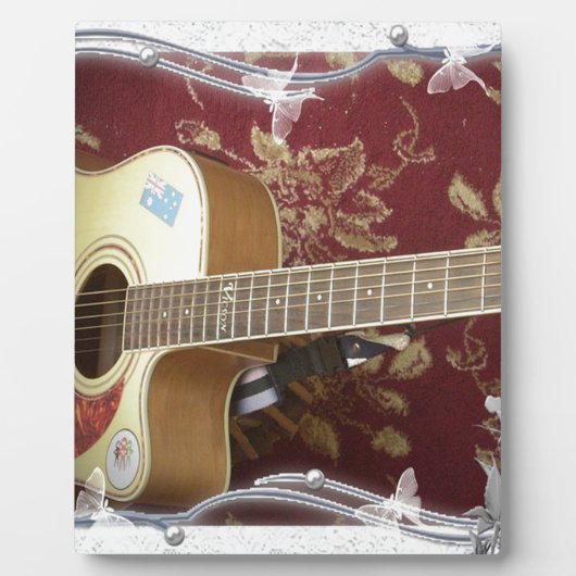 Mooie  gitaar met een Afrikaans motief Fotoplaat (Voorkant)