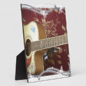 Mooie  gitaar met een Afrikaans motief Fotoplaat (Zijkant)