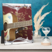 Mooie  gitaar met een Afrikaans motief Fotoplaat (Zijkant)