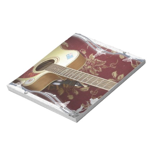 Mooie  gitaar met een Afrikaans motief Notitieblok (Linkerzijde)