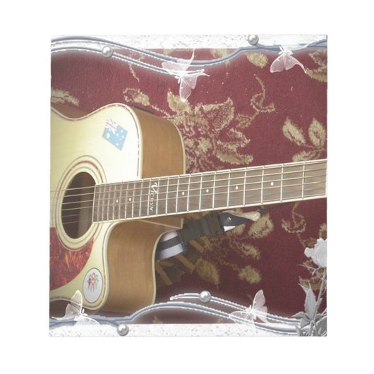 Mooie  gitaar met een Afrikaans motief Notitieblok (Voorkant)