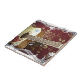 Mooie  gitaar met een Afrikaans motief Tegeltje (Zijkant)