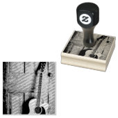 Mooie gitaar rubberstempel (Gestempeld)
